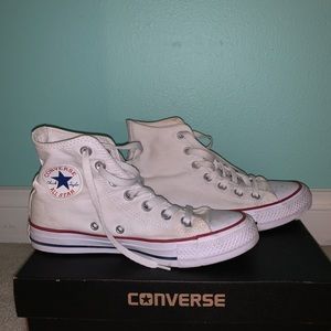 white converse high tops! comes w free necklace